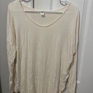 Cream Long Sleeve Top